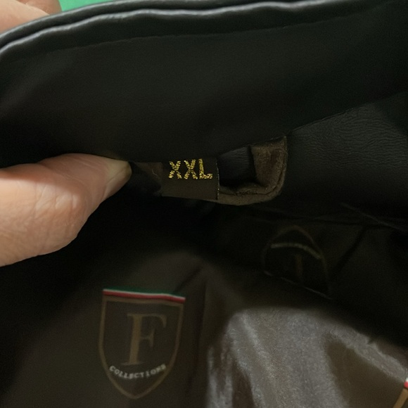 NWOT F COLLECTIONS Men’s Faux Suede Leather Bomber Jacket SZ XXL Made In Italy - Picture 14 of 15